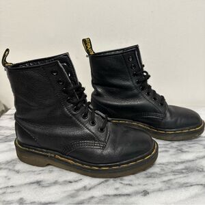 Dr. Martens Black Boots with Yellow Stitching size is by measurements VINTAGE